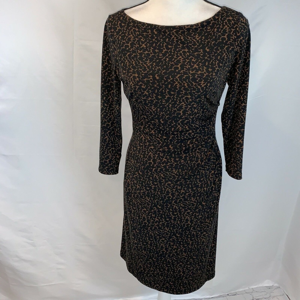 Lauren Ralph Lauren Animal Print side ruched jersey sheath 6 - Picture 2 of 5